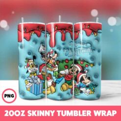 Cartoons Christmas 27 Tumbler Wrap, 20oz Skinny Tumbler Wrap