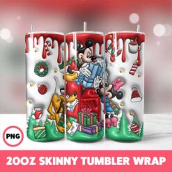 Cartoons Christmas 48 Tumbler Wrap, 20oz Skinny Tumbler Wrap