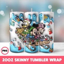 Cartoons Christmas 52 Tumbler Wrap, 20oz Skinny Tumbler Wrap