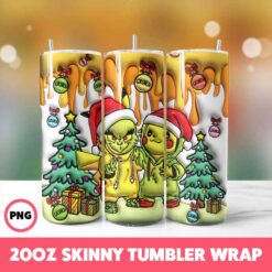 Cartoons Christmas 55 Tumbler Wrap, 20oz Skinny Tumbler Wrap