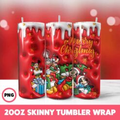 Cartoons Christmas 56 Tumbler Wrap, 20oz Skinny Tumbler Wrap