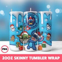 Cartoons Christmas 6 Tumbler Wrap, 20oz Skinny Tumbler Wrap