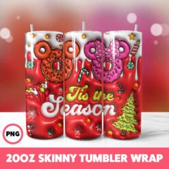 Cartoons Christmas 61 Tumbler Wrap, 20oz Skinny Tumbler Wrap