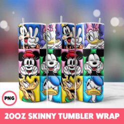 Cartoons Christmas 72 Tumbler Wrap, 20oz Skinny Tumbler Wrap