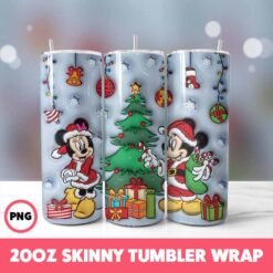 Cartoons Christmas 9 Tumbler Wrap, 20oz Skinny Tumbler Wrap