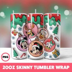 Cartoons Christmas 91 Tumbler Wrap, 20oz Skinny Tumbler Wrap