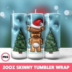 Christmas 105 Tumbler Wrap, 20oz Skinny Tumbler Wrap