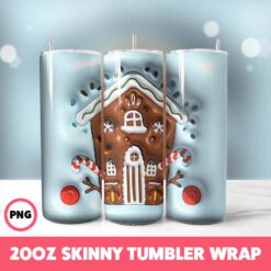 Christmas 108 Tumbler Wrap, 20oz Skinny Tumbler Wrap