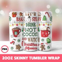 Christmas 22 Tumbler Wrap, 20oz Skinny Tumbler Wrap