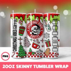 Christmas 35 Tumbler Wrap, 20oz Skinny Tumbler Wrap