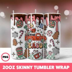 Christmas 36 Tumbler Wrap, 20oz Skinny Tumbler Wrap