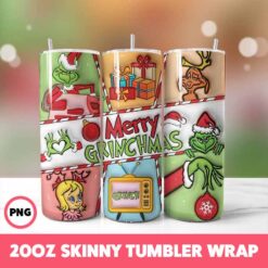 Christmas 4 Tumbler Wrap, 20oz Skinny Tumbler Wrap