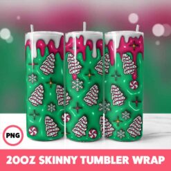 Christmas 48 Tumbler Wrap, 20oz Skinny Tumbler Wrap