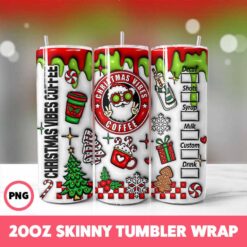 Christmas 56 Tumbler Wrap, 20oz Skinny Tumbler Wrap