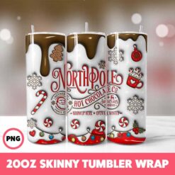 Christmas 63 Tumbler Wrap, 20oz Skinny Tumbler Wrap