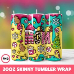 Christmas 64 Tumbler Wrap, 20oz Skinny Tumbler Wrap