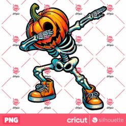 Dabbing Halloween Skeleton Boys Trick Treat Funny Pumpkin PNG