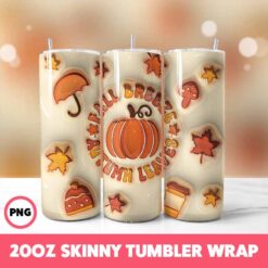 Fall 10 Tumbler Wrap, 20oz Skinny Tumbler Wrap