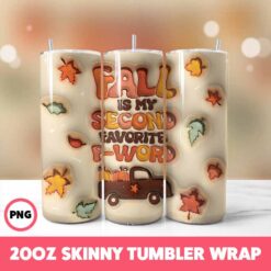 Fall 14 Tumbler Wrap, 20oz Skinny Tumbler Wrap