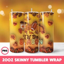 Fall 15 Tumbler Wrap, 20oz Skinny Tumbler Wrap