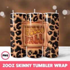 Fall 17 Tumbler Wrap, 20oz Skinny Tumbler Wrap