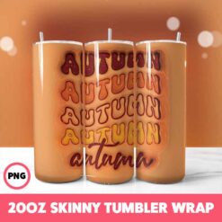 Fall 3 Tumbler Wrap, 20oz Skinny Tumbler Wrap