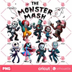 Funny Killers Halloween PNG, The Monster Mash Horror Characters PNG