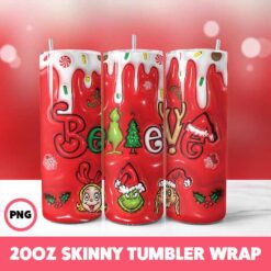 Grinchmas 105 Tumbler Wrap, 20oz Skinny Tumbler Wrap