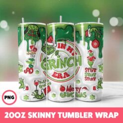 Grinchmas 107 Tumbler Wrap, 20oz Skinny Tumbler Wrap