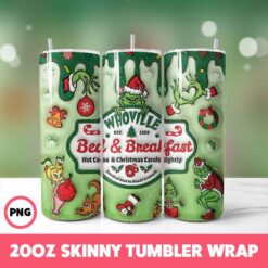 Grinchmas 108 Tumbler Wrap, 20oz Skinny Tumbler Wrap