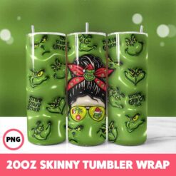 Grinchmas 109 Tumbler Wrap, 20oz Skinny Tumbler Wrap