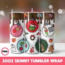 Grinchmas 11 Tumbler Wrap, 20oz Skinny Tumbler Wrap