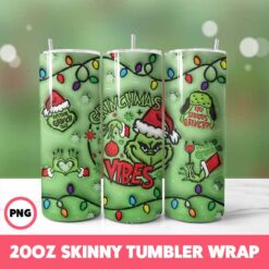 Grinchmas 110 Tumbler Wrap, 20oz Skinny Tumbler Wrap