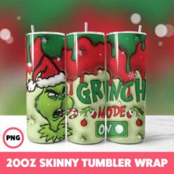 Grinchmas 114 Tumbler Wrap, 20oz Skinny Tumbler Wrap