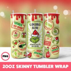 Grinchmas 115 Tumbler Wrap, 20oz Skinny Tumbler Wrap