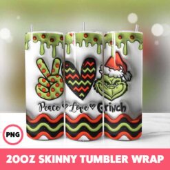 Grinchmas 119 Tumbler Wrap, 20oz Skinny Tumbler Wrap