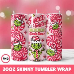 Grinchmas 123 Tumbler Wrap, 20oz Skinny Tumbler Wrap