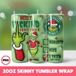 Grinchmas 126 Tumbler Wrap, 20oz Skinny Tumbler Wrap