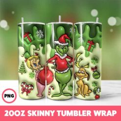 Grinchmas 127 Tumbler Wrap, 20oz Skinny Tumbler Wrap