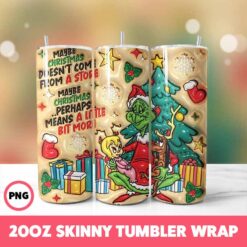 Grinchmas 139 Tumbler Wrap, 20oz Skinny Tumbler Wrap