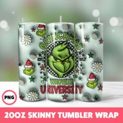 Grinchmas 14 Tumbler Wrap, 20oz Skinny Tumbler Wrap