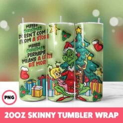 Grinchmas 140 Tumbler Wrap, 20oz Skinny Tumbler Wrap