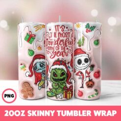 Grinchmas 145 Tumbler Wrap, 20oz Skinny Tumbler Wrap