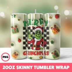 Grinchmas 148 Tumbler Wrap, 20oz Skinny Tumbler Wrap