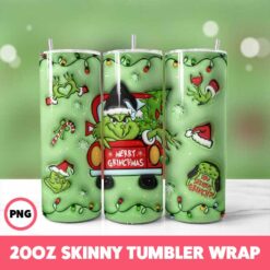 Grinchmas 149 Tumbler Wrap, 20oz Skinny Tumbler Wrap