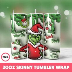 Grinchmas 17 Tumbler Wrap, 20oz Skinny Tumbler Wrap