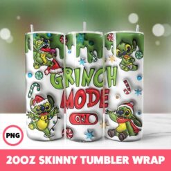 Grinchmas 18 Tumbler Wrap, 20oz Skinny Tumbler Wrap