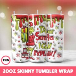 Grinchmas 21 Tumbler Wrap, 20oz Skinny Tumbler Wrap