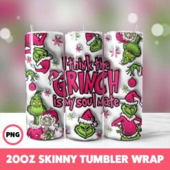 Grinchmas 23 Tumbler Wrap, 20oz Skinny Tumbler Wrap