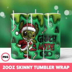 Grinchmas 25 Tumbler Wrap, 20oz Skinny Tumbler Wrap